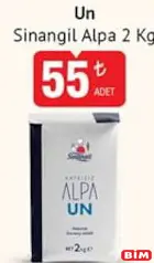 SİNANGİL ALPA UN 2 KG fiyat ve kampanya bilgisi